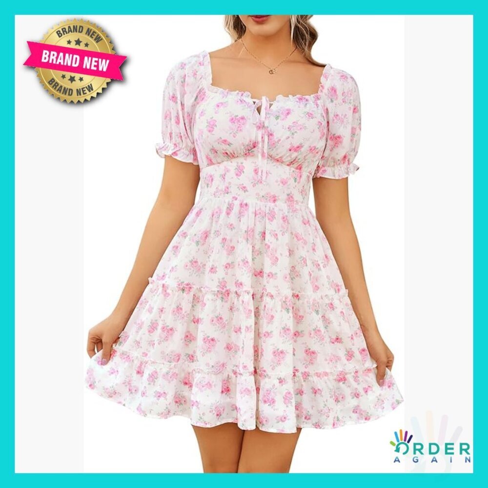 Floral Corset Mini Dress Off Shoulder Summer Sundress with Pockets Chic